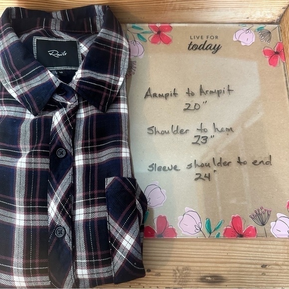 Rails cotton flannel blue, maroon,and white plaid long sleeve shirt - Picture 8 of 10